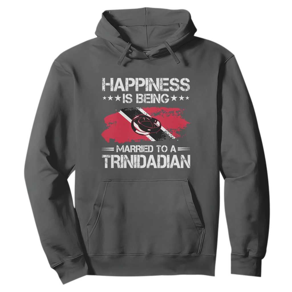 Happiness Is Being Married to a Trinidadian Hoodie Trinidad & Tobago Flag Couples Gift TS10 Dark Heather Print Your Wear