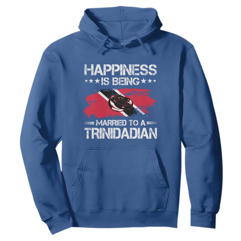 Happiness Is Being Married to a Trinidadian Hoodie Trinidad & Tobago Flag Couples Gift TS10 Royal Blue Print Your Wear