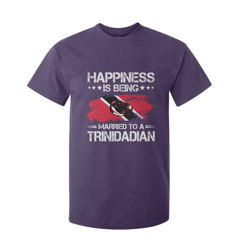 Happiness Is Being Married to a Trinidadian T Shirt For Kid Trinidad & Tobago Flag Couples Gift TS10 Purple Print Your Wear