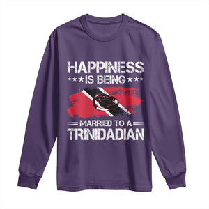 Happiness Is Being Married to a Trinidadian Long Sleeve Shirt Trinidad & Tobago Flag Couples Gift TS10 Purple Print Your Wear