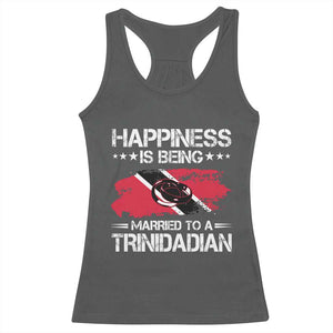 Happiness Is Being Married to a Trinidadian Racerback Tank Top Trinidad & Tobago Flag Couples Gift TS10 Dark Heather Print Your Wear