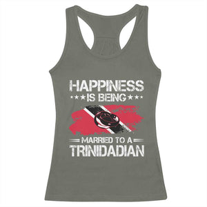 Happiness Is Being Married to a Trinidadian Racerback Tank Top Trinidad & Tobago Flag Couples Gift TS10 Military Green Print Your Wear