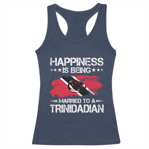Happiness Is Being Married to a Trinidadian Racerback Tank Top Trinidad & Tobago Flag Couples Gift TS10 Navy Print Your Wear