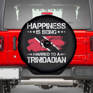 Happiness Is Being Married to a Trinidadian Spare Tire Cover Trinidad & Tobago Flag Couples Gift TS10 Black Print Your Wear