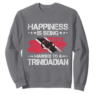 Happiness Is Being Married to a Trinidadian Sweatshirt Trinidad & Tobago Flag Couples Gift TS10 Charcoal Print Your Wear