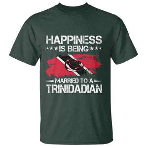 Happiness Is Being Married to a Trinidadian T Shirt Trinidad & Tobago Flag Couples Gift TS10 Dark Forest Green Print Your Wear