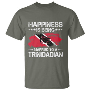 Happiness Is Being Married to a Trinidadian T Shirt Trinidad & Tobago Flag Couples Gift TS10 Military Green Print Your Wear