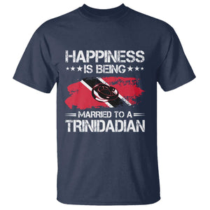 Happiness Is Being Married to a Trinidadian T Shirt Trinidad & Tobago Flag Couples Gift TS10 Navy Print Your Wear