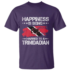 Happiness Is Being Married to a Trinidadian T Shirt Trinidad & Tobago Flag Couples Gift TS10 Purple Print Your Wear