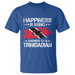 Happiness Is Being Married to a Trinidadian T Shirt Trinidad & Tobago Flag Couples Gift TS10 Royal Blue Print Your Wear