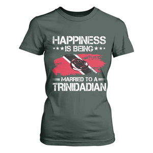Happiness Is Being Married to a Trinidadian T Shirt For Women Trinidad & Tobago Flag Couples Gift TS10 Dark Forest Green Print Your Wear