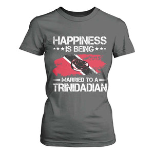 Happiness Is Being Married to a Trinidadian T Shirt For Women Trinidad & Tobago Flag Couples Gift TS10 Dark Heather Print Your Wear