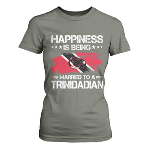 Happiness Is Being Married to a Trinidadian T Shirt For Women Trinidad & Tobago Flag Couples Gift TS10 Military Green Print Your Wear