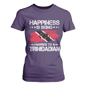 Happiness Is Being Married to a Trinidadian T Shirt For Women Trinidad & Tobago Flag Couples Gift TS10 Purple Print Your Wear