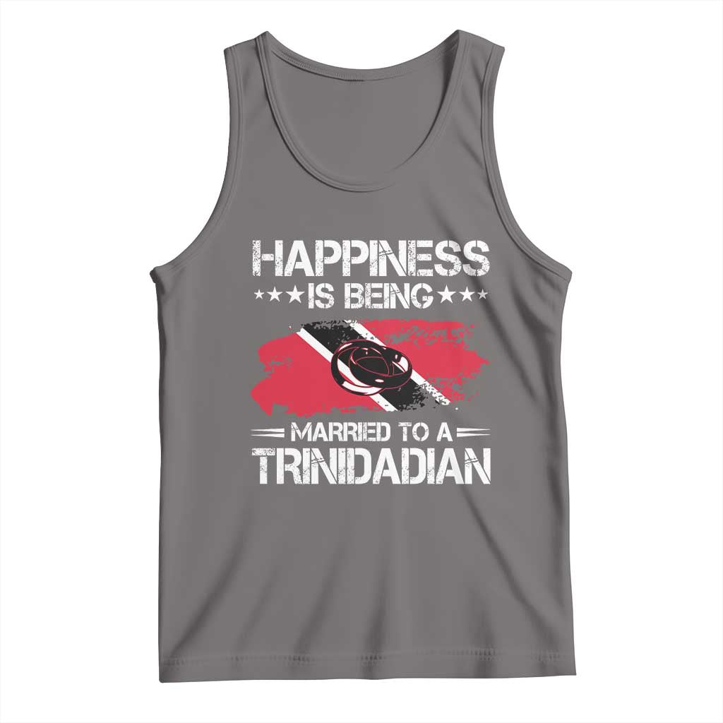 Happiness Is Being Married to a Trinidadian Tank Top Trinidad & Tobago Flag Couples Gift TS10 Deep Heather Print Your Wear