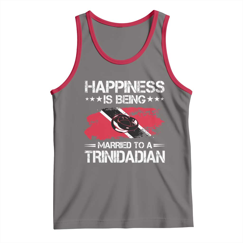 Happiness Is Being Married to a Trinidadian Tank Top Trinidad & Tobago Flag Couples Gift TS10 Deep Heather Red Print Your Wear