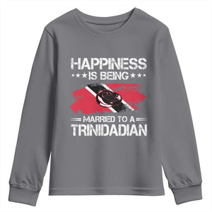 Happiness Is Being Married to a Trinidadian Youth Sweatshirt Trinidad & Tobago Flag Couples Gift TS10 Charcoal Print Your Wear