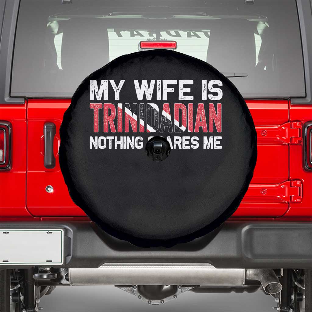 My Wife Is Trinidadian Nothing Scares Me Puerto Rican Spare Tire Cover Funny Trinidad & Tobago Husband Gift TS10 Black Print Your Wear