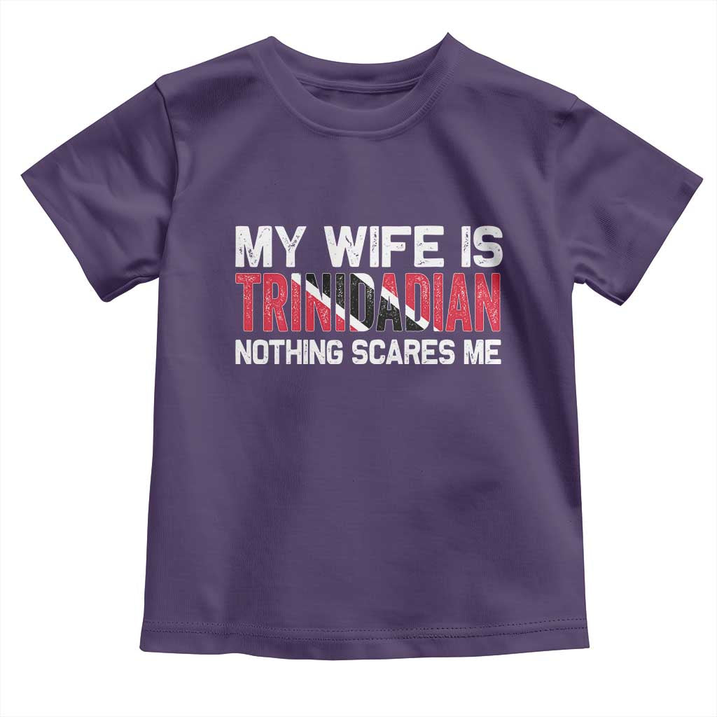 My Wife Is Trinidadian Nothing Scares Me Puerto Rican Toddler T Shirt Funny Trinidad & Tobago Husband Gift TS10 Purple Print Your Wear