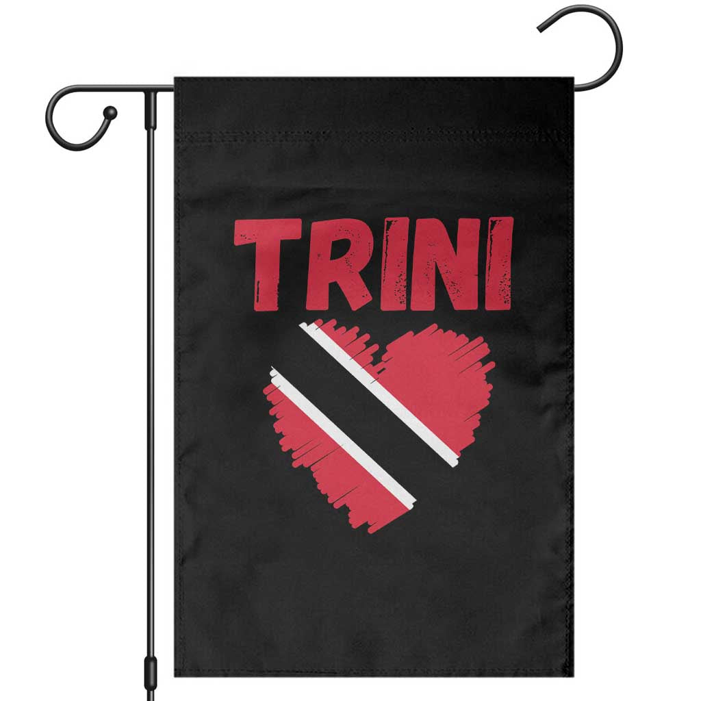 Trini Pride Garden Flag Trinidad and Tobago Heart Flag Caribbean Roots TS10 Black Print Your Wear