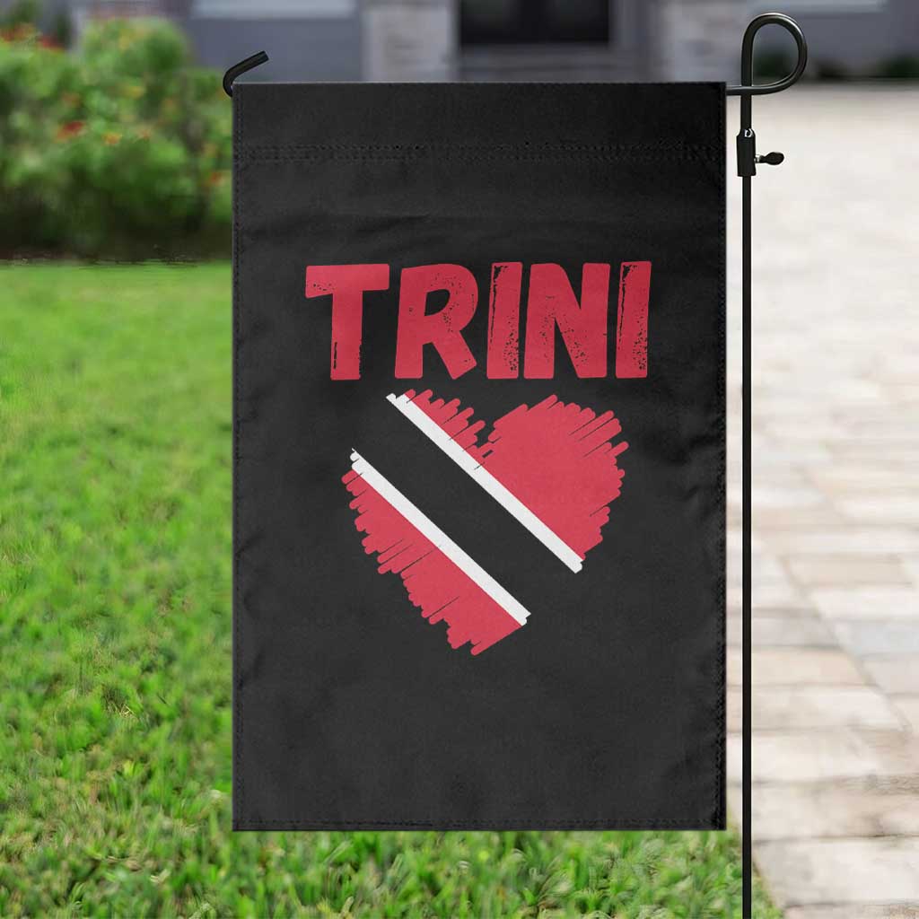 Trini Pride Garden Flag Trinidad and Tobago Heart Flag Caribbean Roots TS10 Print Your Wear
