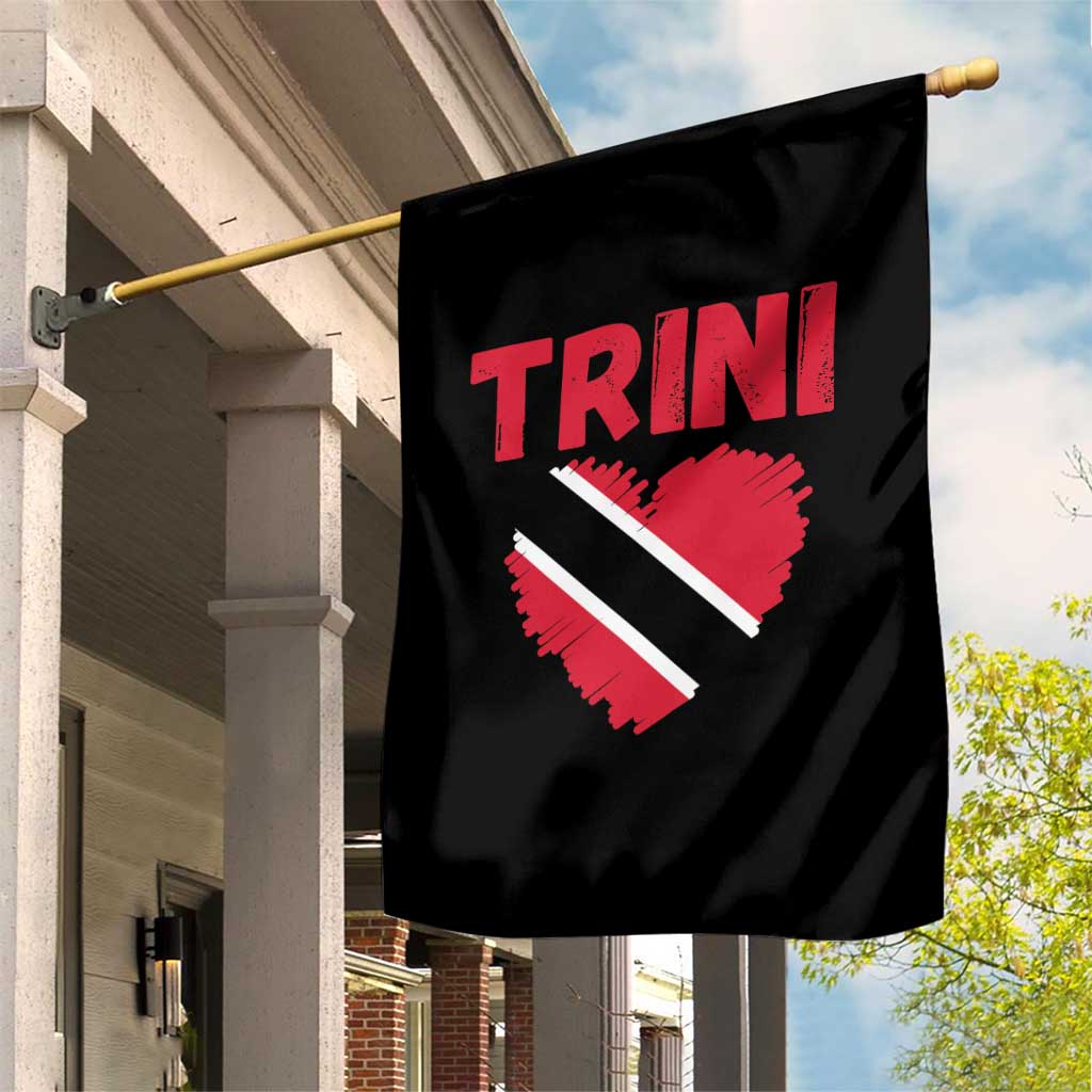 Trini Pride Garden Flag Trinidad and Tobago Heart Flag Caribbean Roots TS10 Print Your Wear