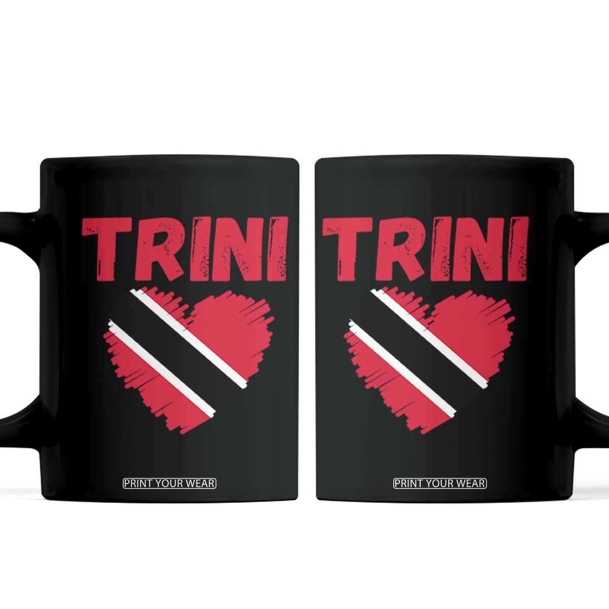 Trini Pride Coffee Mug Trinidad and Tobago Heart Flag Caribbean Roots TS10 Black Print Your Wear