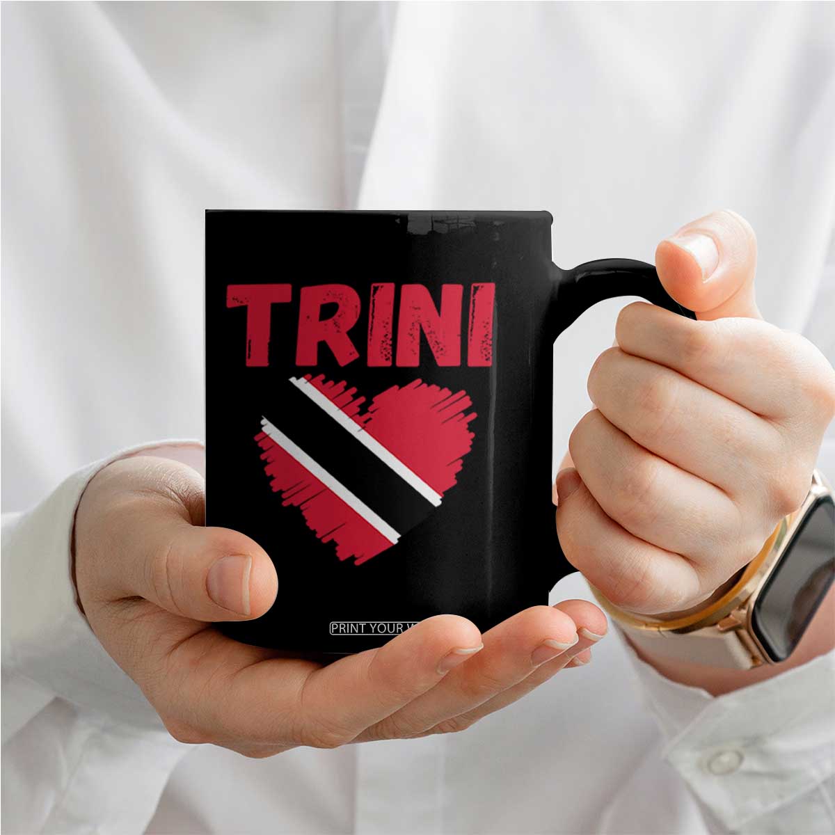Trini Pride Coffee Mug Trinidad and Tobago Heart Flag Caribbean Roots TS10 Print Your Wear