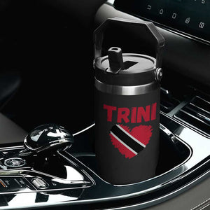 Trini Pride Flip Straw Tumbler Trinidad and Tobago Heart Flag Caribbean Roots TS10 Print Your Wear