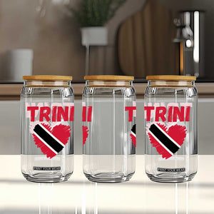 Trini Pride Glass Can Trinidad and Tobago Heart Flag Caribbean Roots TS10 Print Your Wear