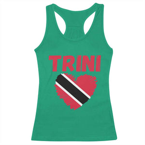 Trini Pride Racerback Tank Top Trinidad and Tobago Heart Flag Caribbean Roots TS10 Irish Green Print Your Wear
