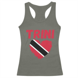 Trini Pride Racerback Tank Top Trinidad and Tobago Heart Flag Caribbean Roots TS10 Military Green Print Your Wear