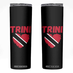 Trini Pride Skinny Tumbler Trinidad and Tobago Heart Flag Caribbean Roots TS10 Black Print Your Wear
