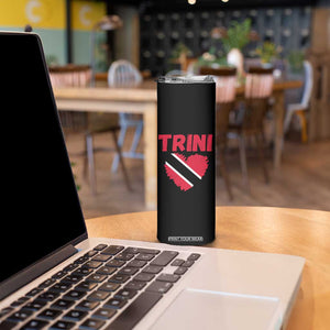 Trini Pride Skinny Tumbler Trinidad and Tobago Heart Flag Caribbean Roots TS10 Print Your Wear