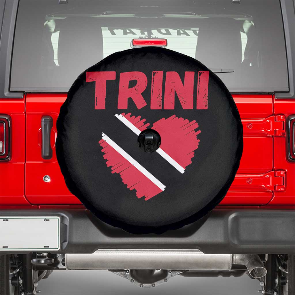 Trini Pride Spare Tire Cover Trinidad and Tobago Heart Flag Caribbean Roots TS10 Black Print Your Wear