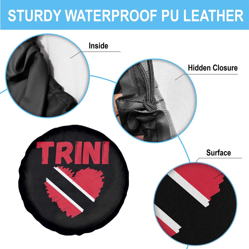 Trini Pride Spare Tire Cover Trinidad and Tobago Heart Flag Caribbean Roots TS10 Print Your Wear