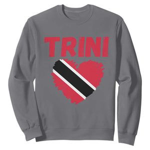 Trini Pride Sweatshirt Trinidad and Tobago Heart Flag Caribbean Roots TS10 Charcoal Print Your Wear
