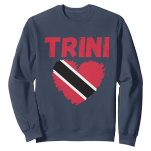 Trini Pride Sweatshirt Trinidad and Tobago Heart Flag Caribbean Roots TS10 Navy Print Your Wear
