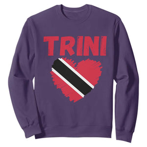 Trini Pride Sweatshirt Trinidad and Tobago Heart Flag Caribbean Roots TS10 Purple Print Your Wear