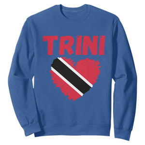 Trini Pride Sweatshirt Trinidad and Tobago Heart Flag Caribbean Roots TS10 Royal Blue Print Your Wear