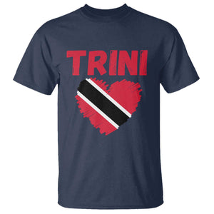Trini Pride T Shirt Trinidad and Tobago Heart Flag Caribbean Roots TS10 Navy Print Your Wear
