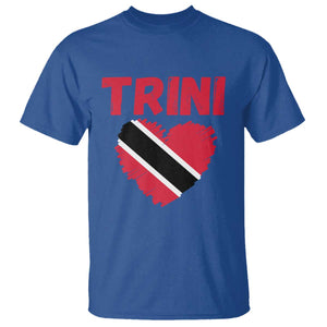 Trini Pride T Shirt Trinidad and Tobago Heart Flag Caribbean Roots TS10 Royal Blue Print Your Wear