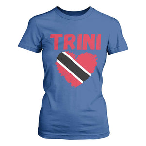 Trini Pride T Shirt For Women Trinidad and Tobago Heart Flag Caribbean Roots TS10 Royal Blue Print Your Wear
