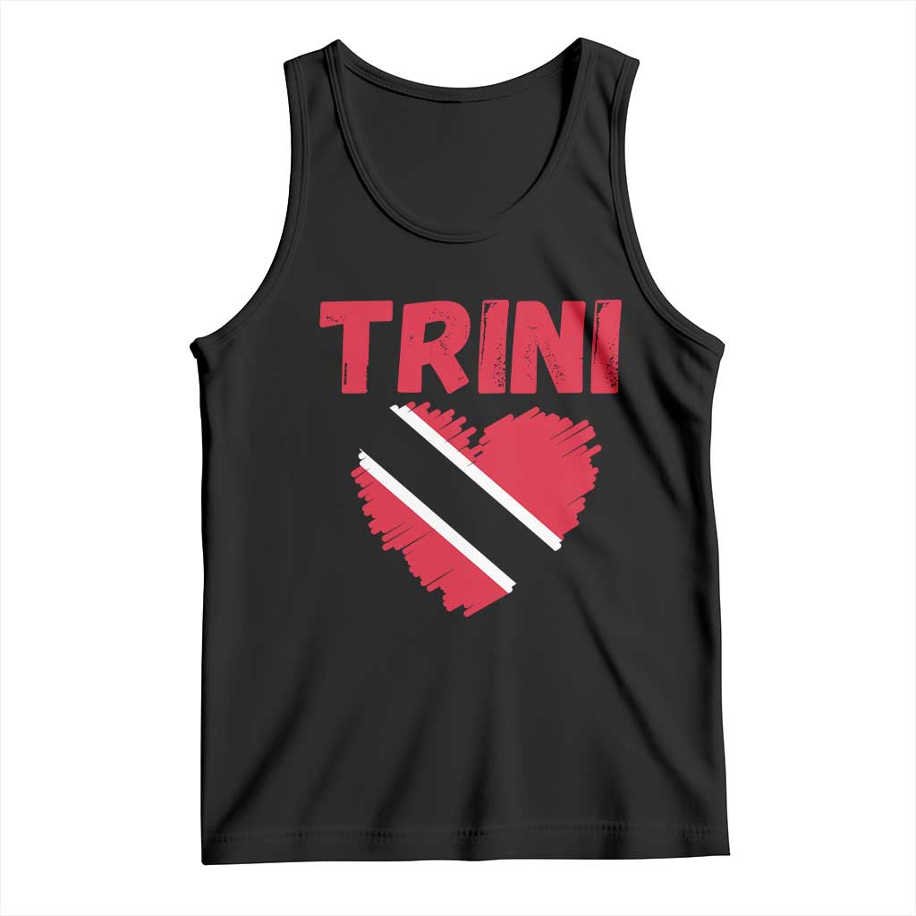 Trini Pride Tank Top Trinidad and Tobago Heart Flag Caribbean Roots TS10 Black Print Your Wear