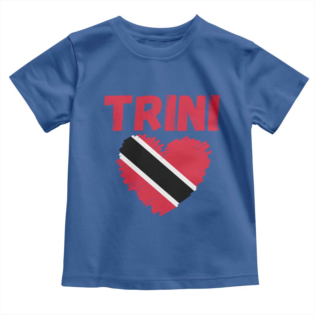 Trini Pride Toddler T Shirt Trinidad and Tobago Heart Flag Caribbean Roots TS10 Royal Blue Print Your Wear