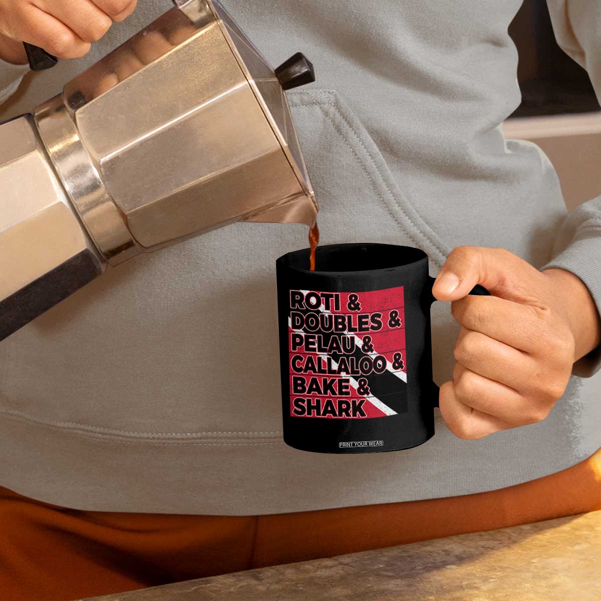 Trini Pride Coffee Mug Trinidad and Tobago National Food TS10 Print Your Wear