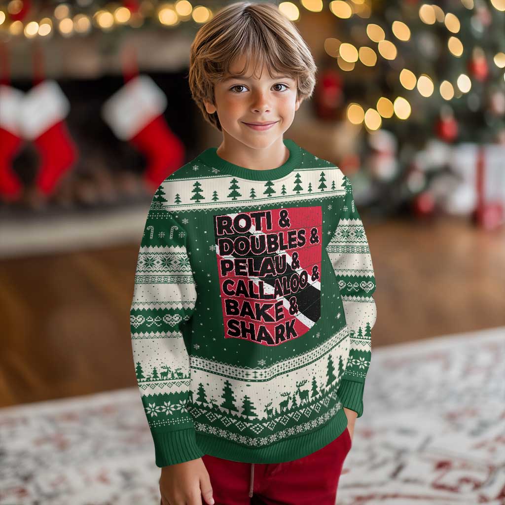 Trini Pride Ugly Christmas Sweater Trinidad and Tobago National Food TS10 Forest Green Beige Print Your Wear