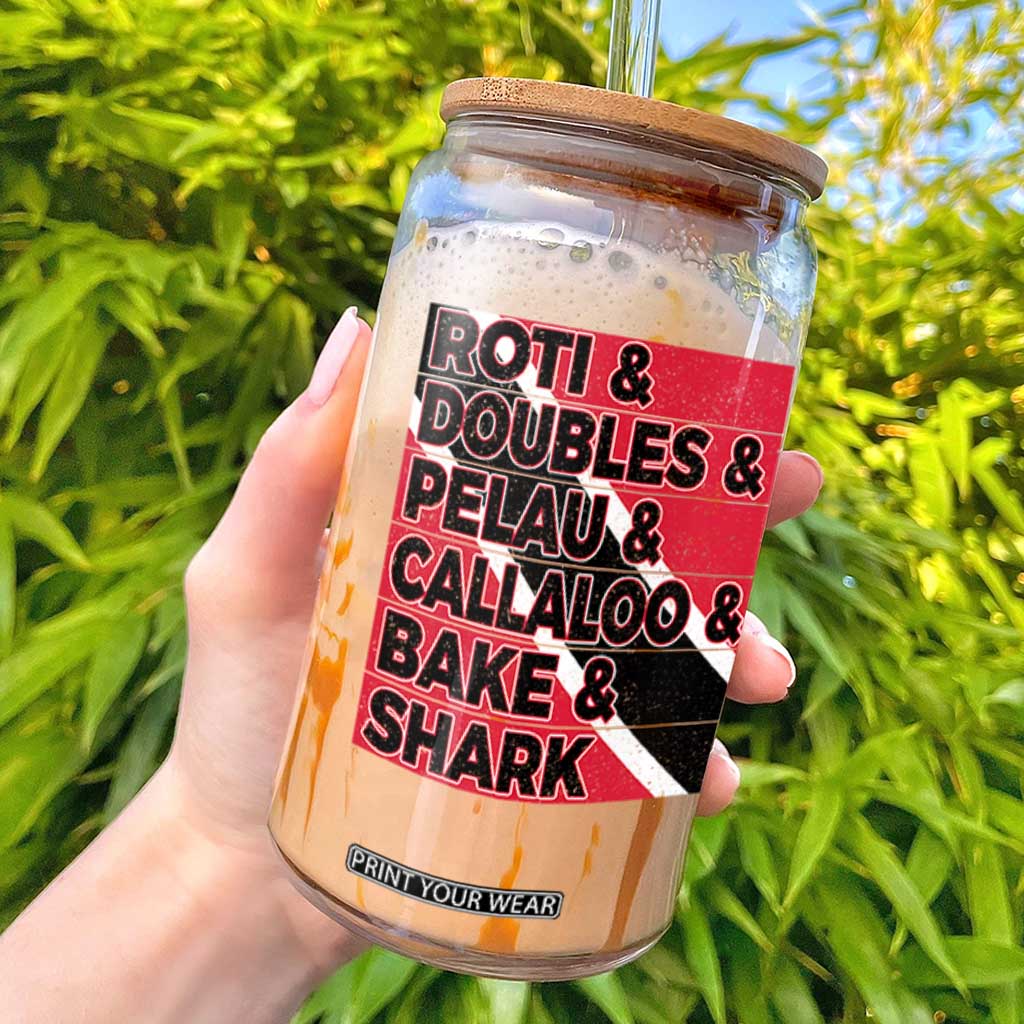 Trini Pride Glass Can Trinidad and Tobago National Food TS10 Black Print Your Wear