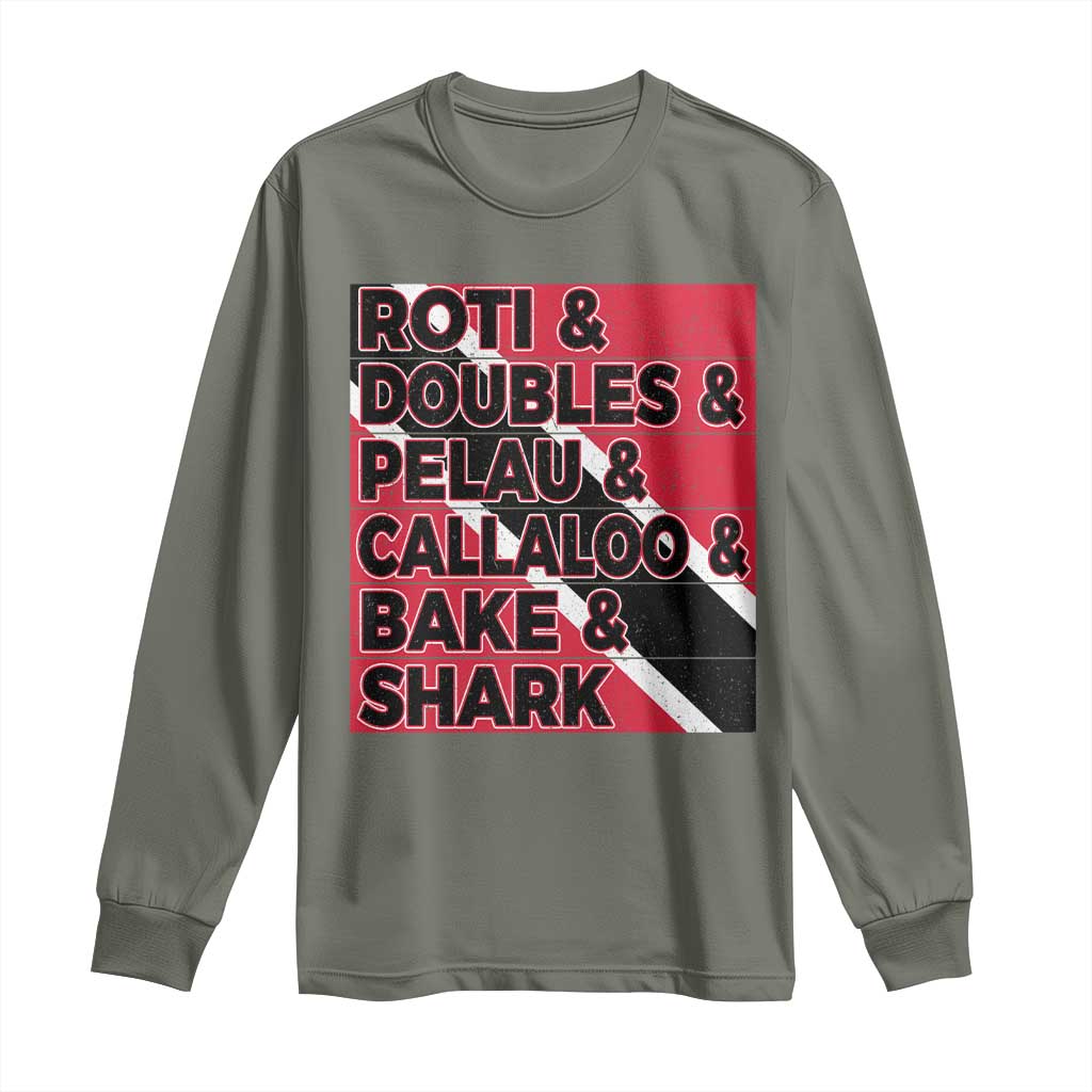 Trini Pride Long Sleeve Shirt Trinidad and Tobago National Food TS10 Military Green Print Your Wear