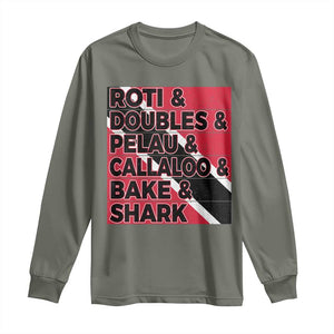 Trini Pride Long Sleeve Shirt Trinidad and Tobago National Food TS10 Military Green Print Your Wear